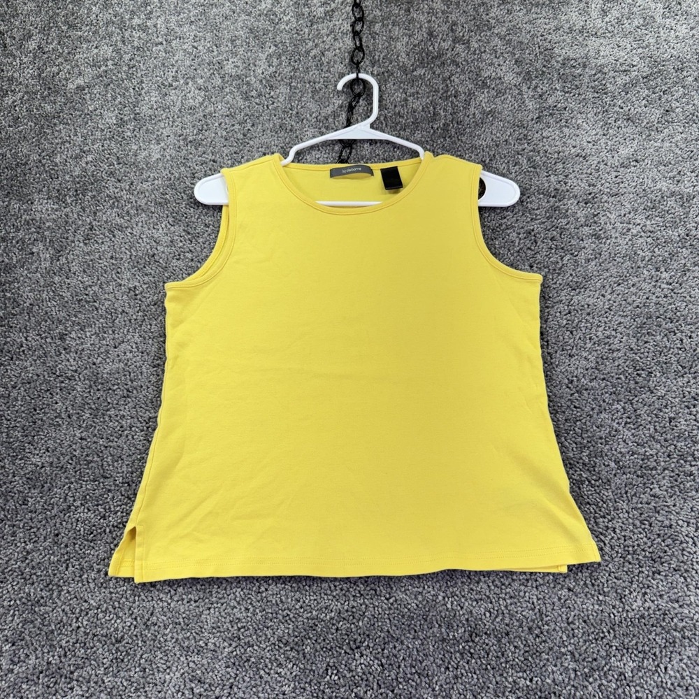 Liz Claiborne Tank Top Womens M Yellow Basic Jersey Sleeveless Summer Casual